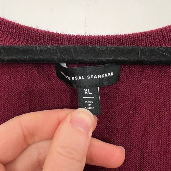 Universal Standard Maroon Cardigan Sweater Vanity Sz XL US 26-28 3X 4X - Picture 2 of 5